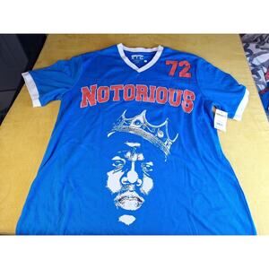 Notorious B.I.G. Mens Large T Shirt Biggie Graphic Mesh Football Jersey Style